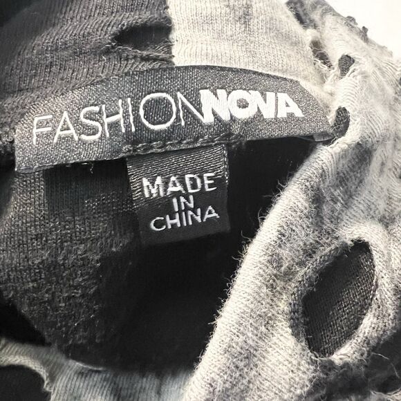 Fashion Nova Cause For Concern Tie Dye Mini Dress Black Gray Sz 2X - Picture 10 of 15